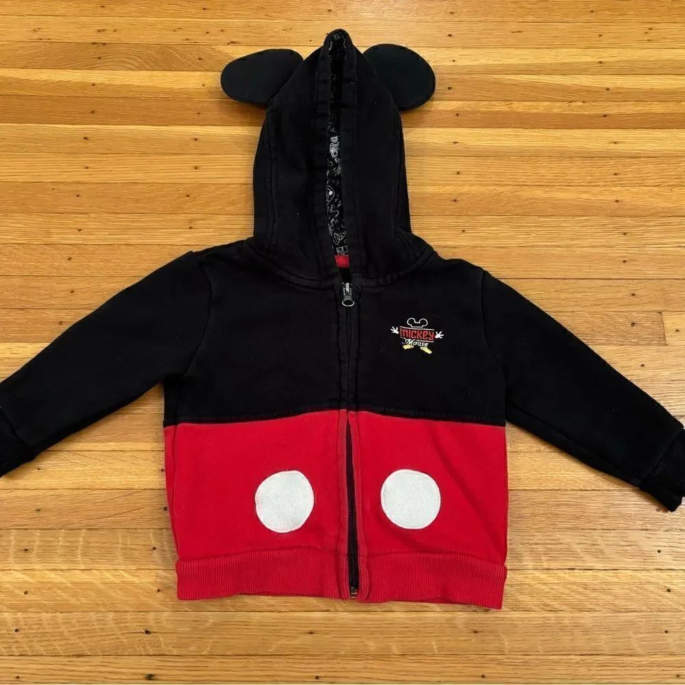 Disney Parks Mickey Mouse black/red full zip hoodie
